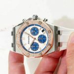 Fake Audemars Pigue Offshore 37mm Watches White Rubber Rose Gold Bezel